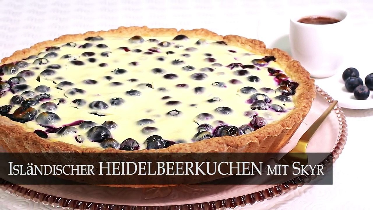 Isländischer HEIDELBEERKUCHEN mit Skyr - kalorienarm backen