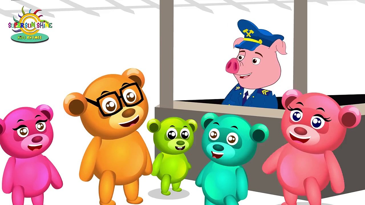 Mega Gummy bear learning colors with Helicopters finger family nursery rhymes for kids