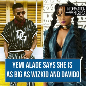 Yemi Alade: I am on the same level with Wizkid, Davido