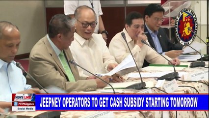 Jeepney operations to get cash subsidy starting tomorrow