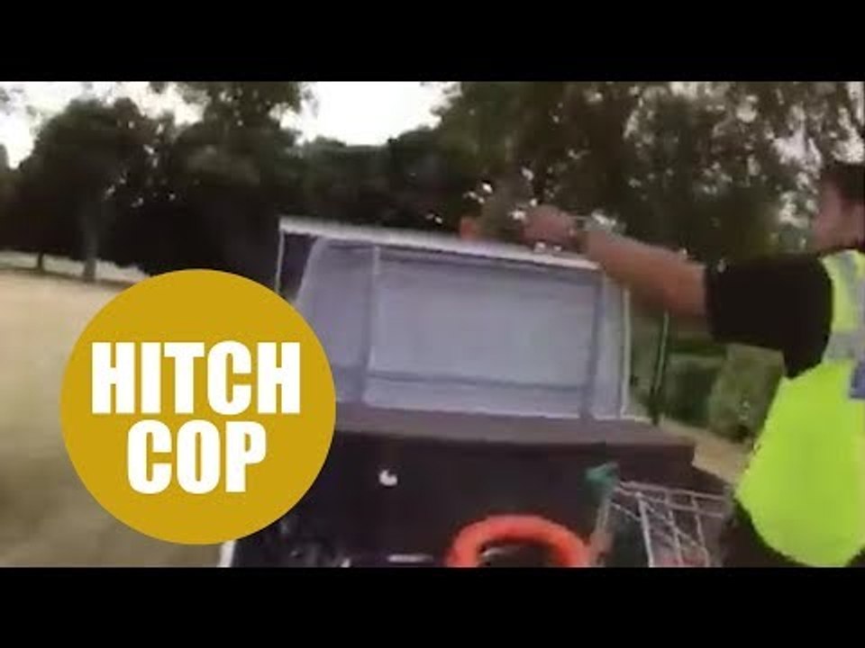 Cops chase suspected burglars through a park on a gardener's truck
