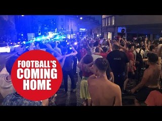 Fan pour onto the streets of Bristol to celebrate England win