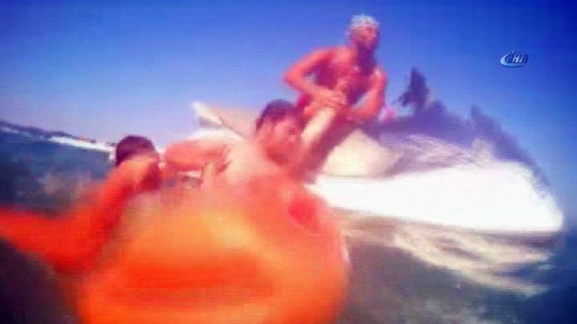 Karasu'da denizde nefes kesen kurtarma operasyonu kamerada