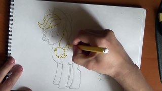 How to draw my little pony Applejack SLOW REAL TIME