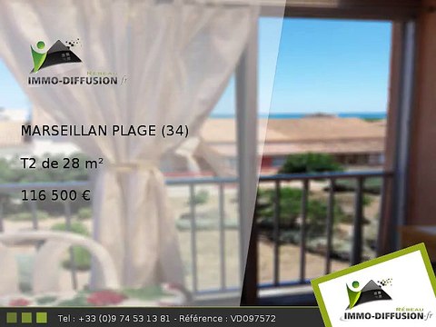 T2 A vendre Marseillan plage 28m2 - Accès direct plage