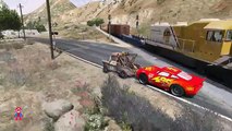 Mater Tow Truck Saves McQueen from Train Trouble Spiderman Cartoon for Kids with Nursery Rhymes