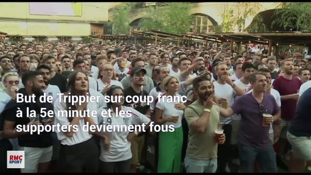 Angleterre - Croatie : But de Trippier, les bières volent dans une fan zone