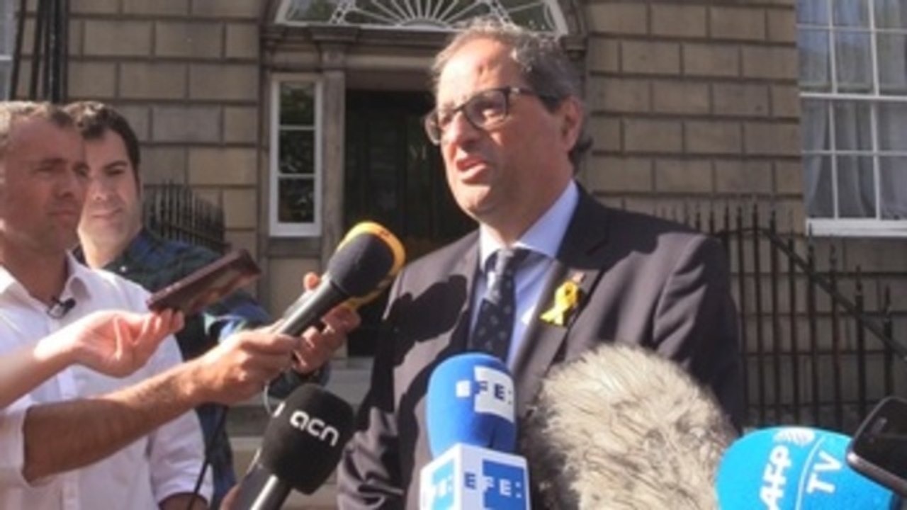 Torra pide en Edimburgo un referéndum pactado para Cataluña al estilo escocés
