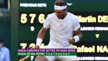 Wimbledon: Day 9 review - Federer crashes out as Nadal escapes in five