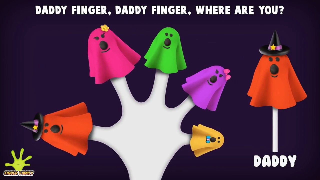 The Finger Family Ghost Cake Pop Family Nursery Rhyme | Halloween Finger Family Songs