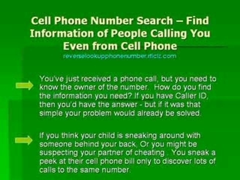 Reverse Cell Phone Look Up