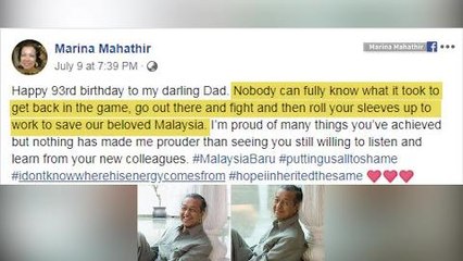 Marina Mahathir: 'Happy 92nd birthday to mummy, the strong steady hand behind us all'