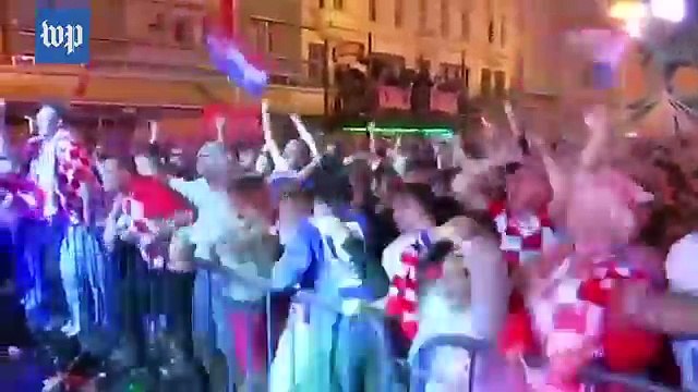 جنون الفرحة بعد فوز كرواتيا على إنجلترا