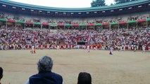 Entrada en la plaza de los toros de la ganadería de Victoriano del Río el 12 de julio