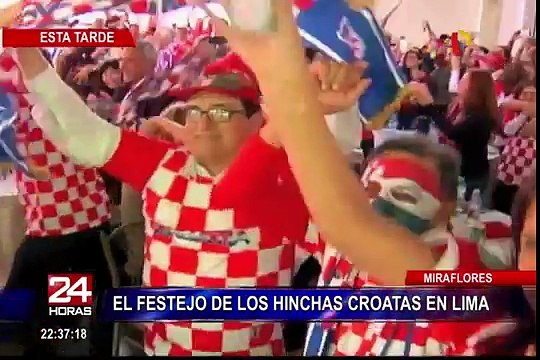 Miraflores: el festejo de los hinchas croatas en Lima