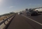Police Officer Jumps From Path of Moving Car on Texas Highway