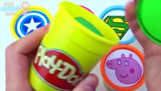 Сups Stacking Toys Play Doh Clay Superhero Marvel Spiderman Superman Colors for Kids