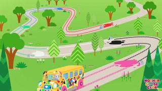 Wheels on the Bus Color Song | Learn Colors | Nursery Rhymes from Mother Goose Club! | Children