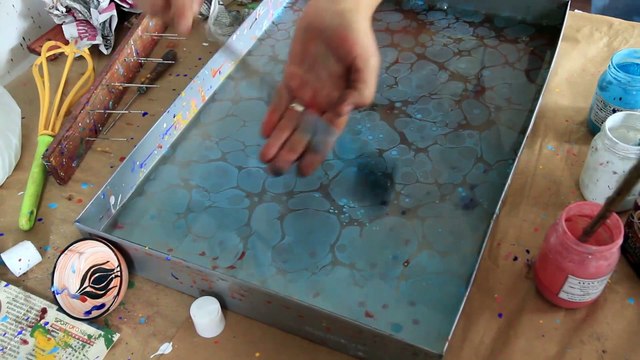 Painting On Water Turkish Marbling Known As Ebru In Istanbul