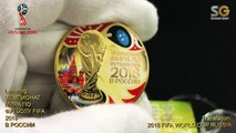 SG Diary #11 FIFA WORLD CUP RUSSIA  2018 1 OZ PURE SILVER COIN w 24K GOLD PLATING)