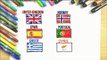 Easy SImple Flags | Learn How To Draw FLAGS 10 EPISODES | Colours for children
