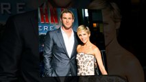 What a gentleman Chris Hemsworth helps his wife Elsa Pataky out of a car as she emerges in a reveali