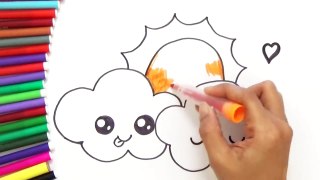How to Draw cute Sun and Clouds - Cute and Easy | BoDraw