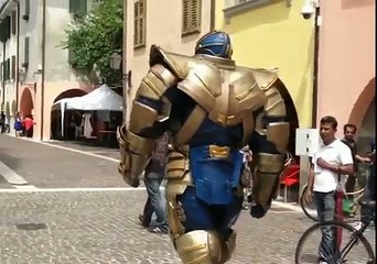 Avengers infinity war Thanos walk on street