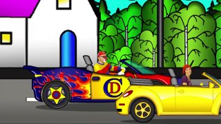 Clowns car race. Cartoon videos for kids.