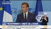 Macron sur le commerce: "La loi du plus fort ? Non (...) Quand on est entre alliés, on ne peut laisser des désaccords prendre une importance trop grande"