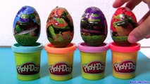 Play Doh TMNT Learn Colors with Surprise Eggs Teenage Mutant Ninja Turtles PlayDough Disney Toys