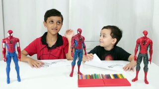 DESAFIO COLORINDO COM 3 CORES (3 MARKER CHALLENGE) Pintando Spiderman