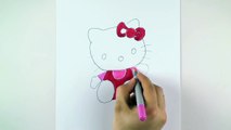 Hello Kitty Draw and Color | Drawing and Coloring Hello Kitty Just for Kids