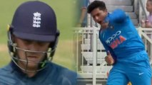 India Vs England 1st ODI:  Kuldeep Yadav Strikes, Jason Roy Departs for 38 | वनइंडिया हिंदी