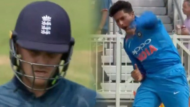 India Vs England 1st ODI: Kuldeep Yadav Strikes, Jason Roy Departs for 38 | वनइंडिया हिंदी