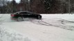 Awesome Tesla Drift and Spin in Snowfall   Amazing Car Drifting
