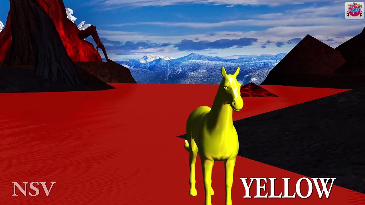 3D Horse Colours Songs Collection | Learning Colours Names For Childrens | NSV 3D Rhymes