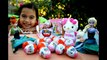 HELLO KITTY Frozen Fever Elsa and Anna Hello Kitty Kinder Surprise Eggs Kids Balloons and Toys
