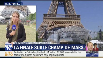 Ça s'active sur le Champs de Mars pour préparer le 14 Juillet et la finale de la Coupe du monde