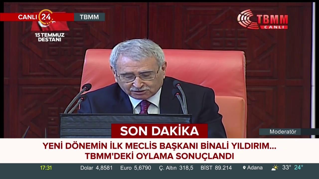 Yeni dönemin Meclis Başkanı belli oldu