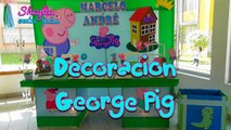 decoracion de George pig, mesa temática, para dulces,  decoración de fiesta infantil, cumpleaños