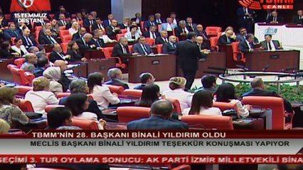 TBMM'nin 28. Başkanı Binali Yıldırım oldu: 'Oy veren veya vermeyen bütün milletvekillerinin başkanı olacağım'