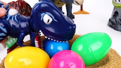 3 Dinosaur Egg Stealers~! HatchN Heroes Transforming Dinosaur Figures