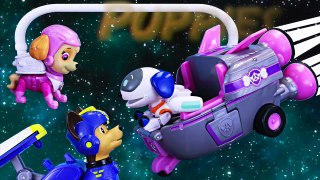 Paw Patrol Robo Dog Goes to Space and Rescued by Air Patrol Air Pups and Skye Rocket Ship Toys