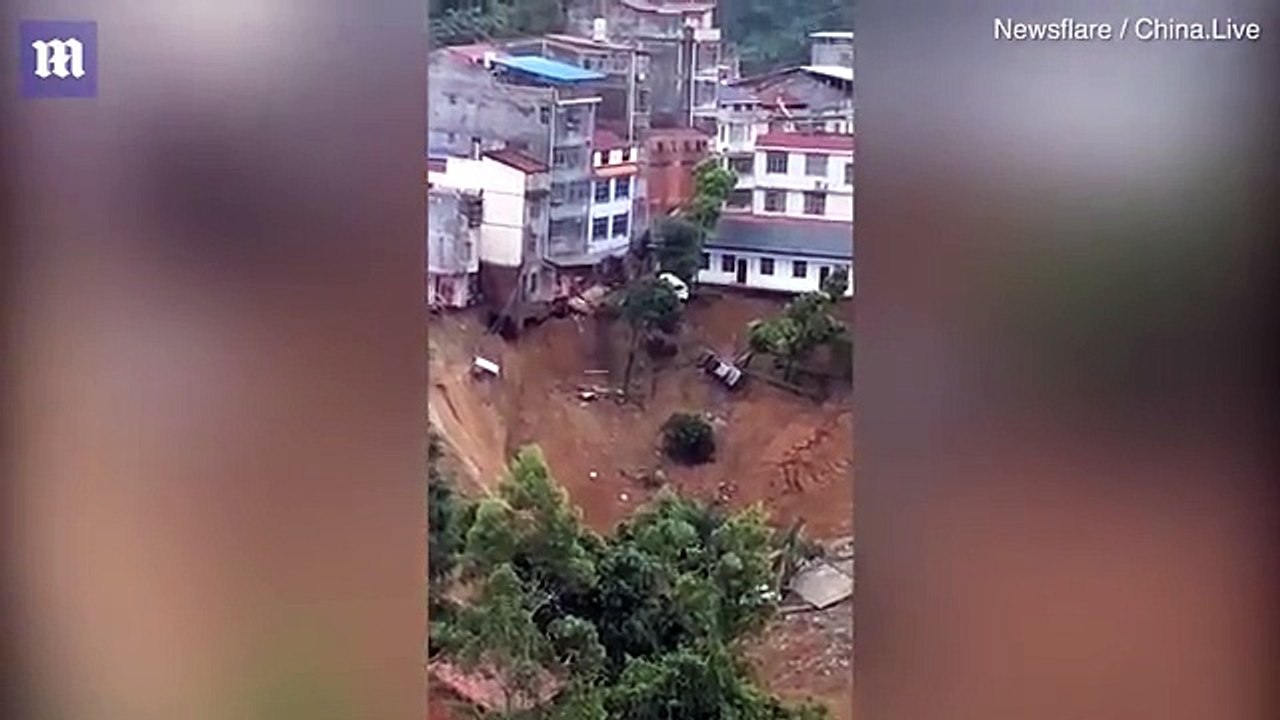 Buildings collapsed after continuous rain drenched southern China - Daily Mail