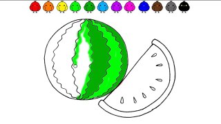 Watermelon Coloring Pages For Kids | How to Draw Watermelon Coloring For Kids