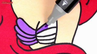 Ariel Coloring Pages | Easy Drawing for Kids | Disney Princess Coloring Book for Kids