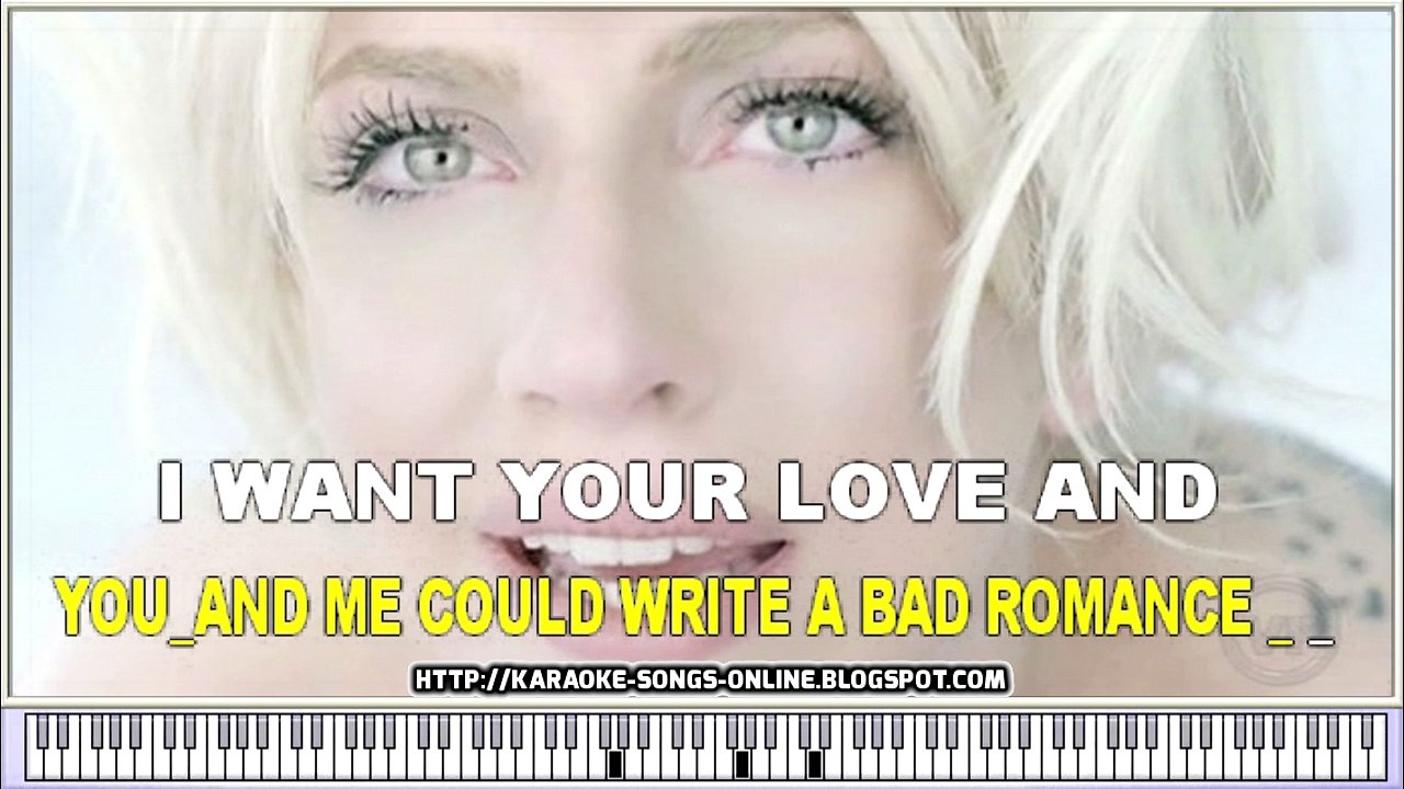 "Bad Romance" Lady Gaga  - karaoke with lyrics on the screen