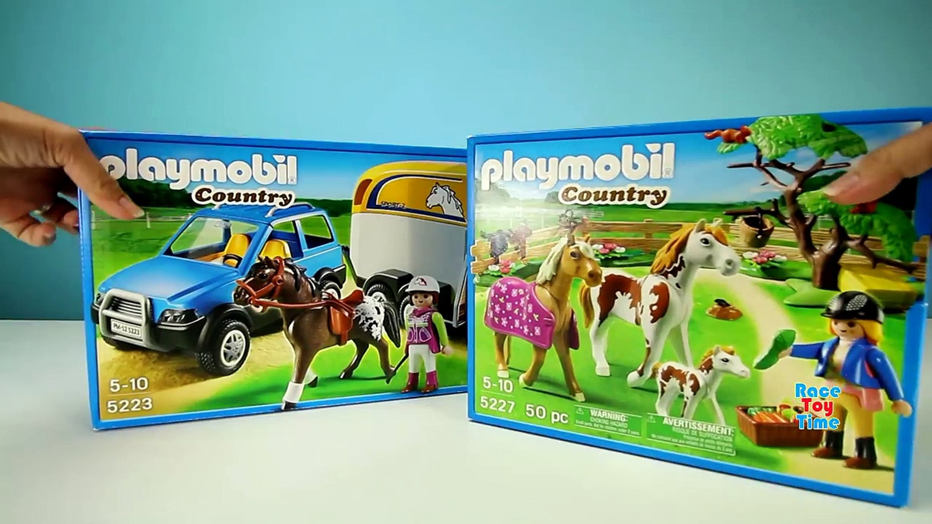 Playmobil Horse Trailer and Paddock Stable Barn Playset - Fun Animal Toys  Video For Kids - video Dailymotion