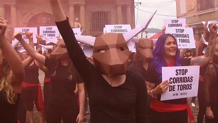 İspanya'da boğa güreşi protestosu